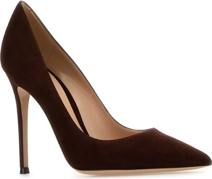 Chocolate Suede Pumps - Image 2