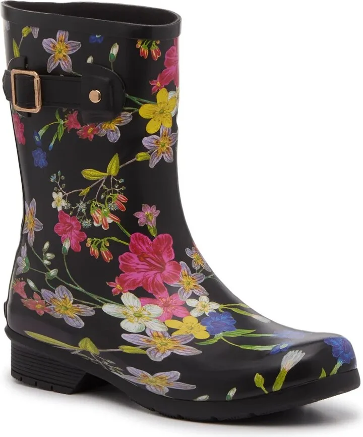 Black/Multicolor Floral Print