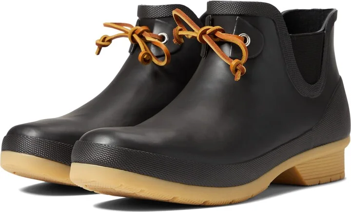 Chooka Women's Classic Tie Waterproof Ankle Booties | Durable Rubber Rain Boots with Comfort Insole & Slip-Resistant Outsole