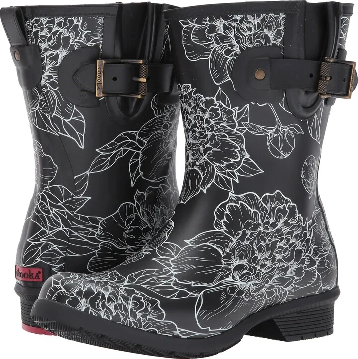 Chooka Women's Waterproof Mid-Height Printed Rain Boot with Memory Foam