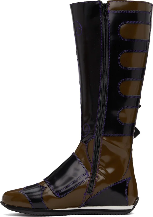 Chopova Lowena Black & Brown Stefanie Boots - Image 3