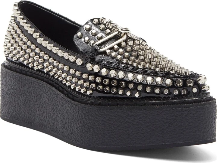 BLACK CRINKLE PAT SILVER