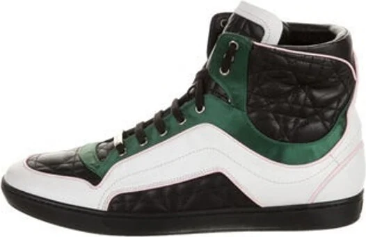 Black, Green, Pattern Prints, White