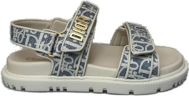 Christian Dior Dioract Logo Plaque Double-Strap Sandals