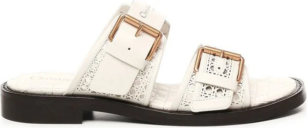 Christian Dior Double Buckled Slip-On Sandals