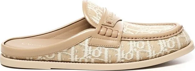 Christian Dior Logo Jacquard Slip-On Sandals