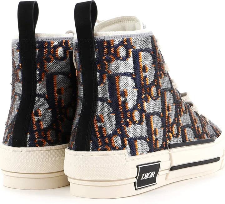 Christian Dior Men's B23 High-Top Sneakers Sequin Embellished Oblique Canvas - Image 2