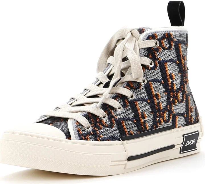Christian Dior Men's B23 High-Top Sneakers Sequin Embellished Oblique Canvas