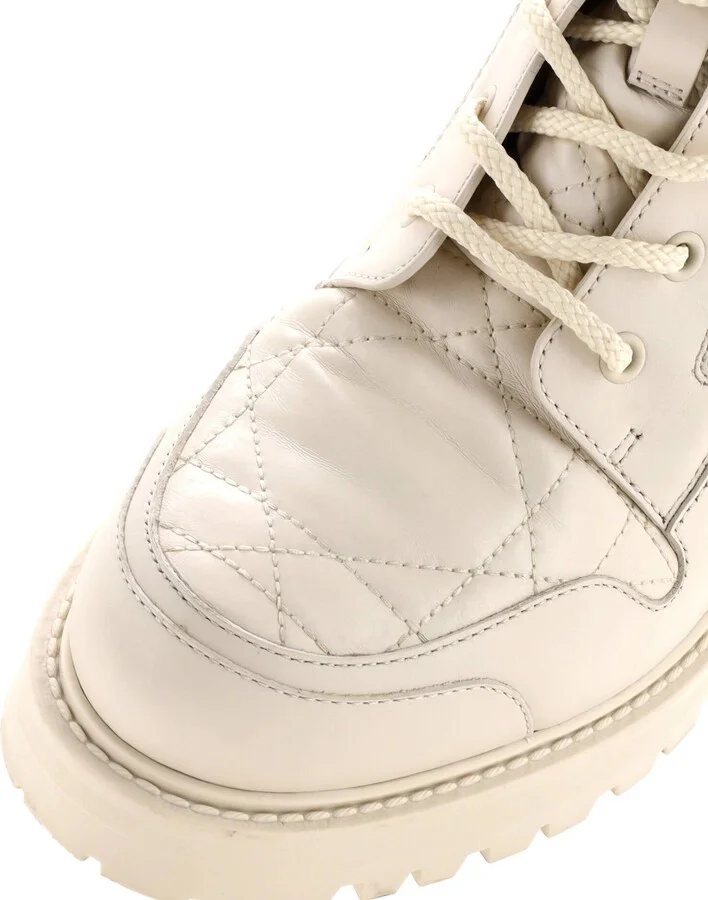 Christian Dior Women's D-Unit Combat Boots Cannage Quilt Leather - Image 5