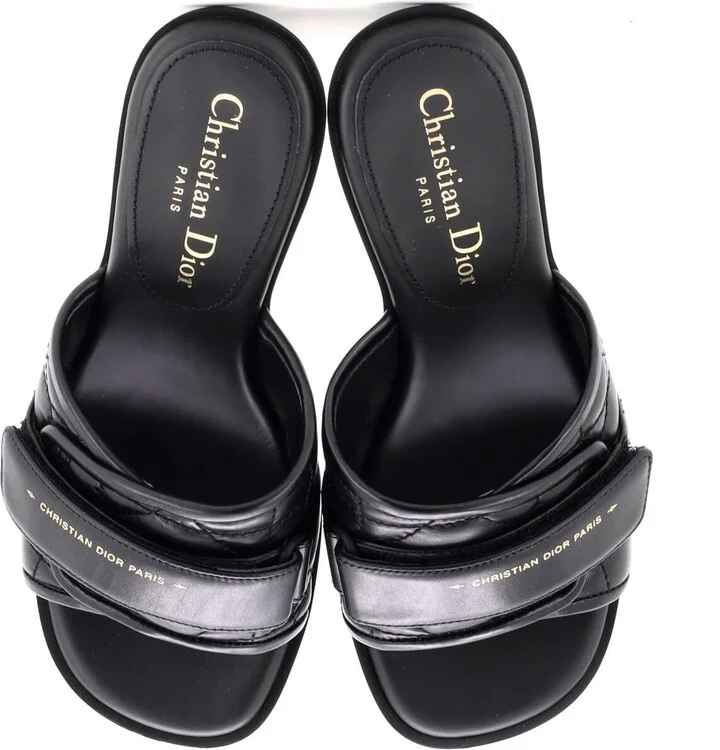 Christian Dior Women's Dio(r)evolution Heeled Slide Sandals Cannage Quilt Leather - Image 2
