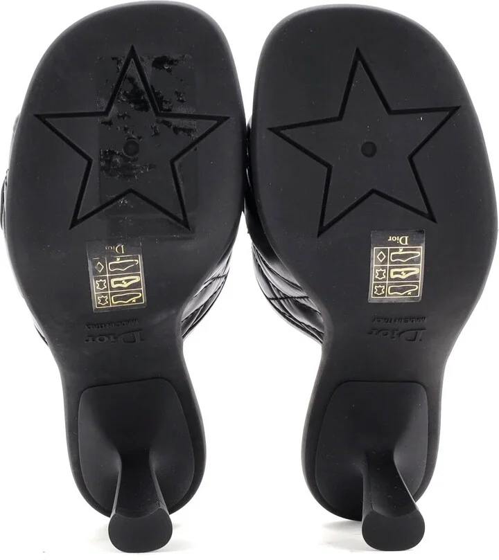 Christian Dior Women's Dio(r)evolution Heeled Slide Sandals Cannage Quilt Leather - Image 4
