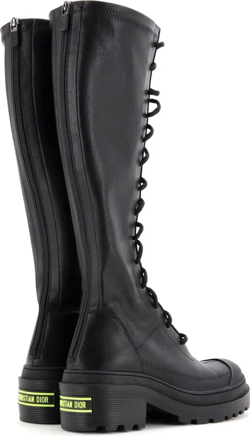 Christian Dior Women's Dior Arcade Knee High Combat Boots Leather - Image 3