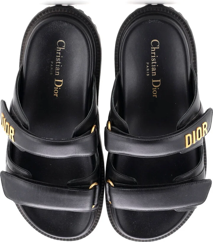 Christian Dior Women's DiorAct Slide Sandals Leather - Image 2