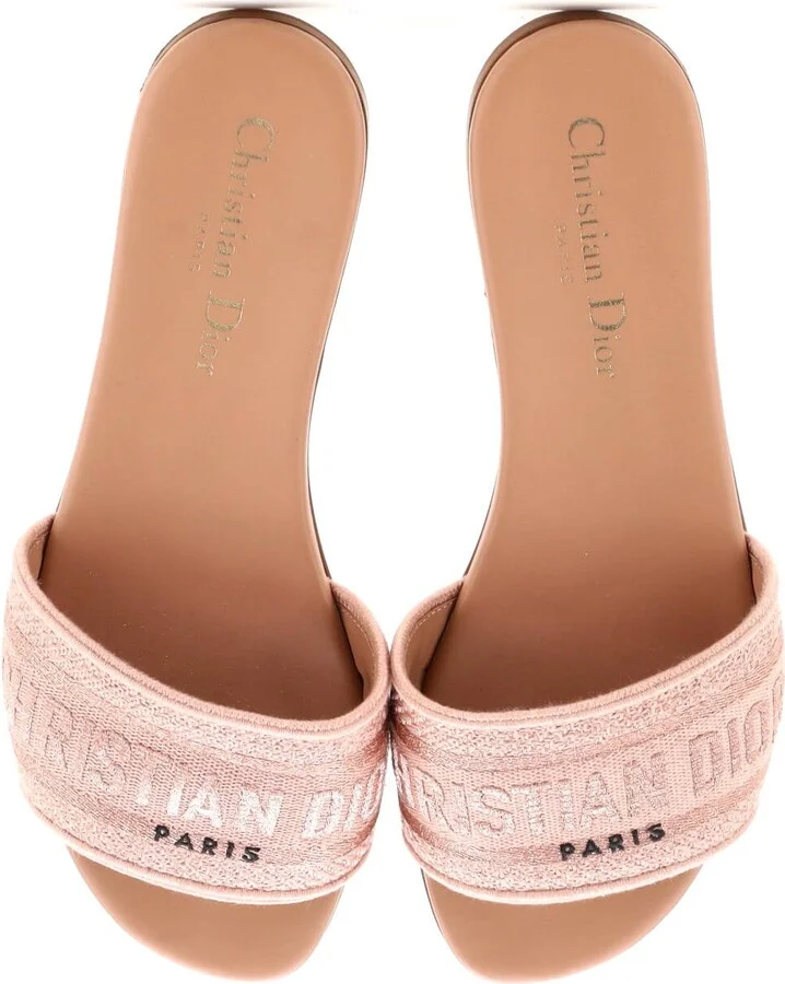 Christian Dior Women's Dway Flat Sandals Embroidered Canvas - Image 2