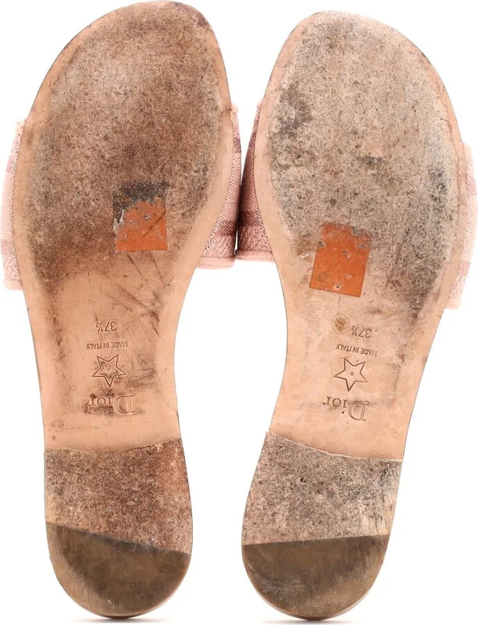 Christian Dior Women's Dway Flat Sandals Embroidered Canvas - Image 4