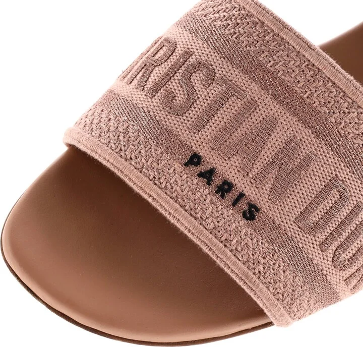 Christian Dior Women's Dway Flat Sandals Embroidered Canvas - Image 5