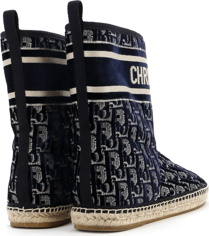 Christian Dior Women's Granville Espadrille Boots Velvet Oblique - Image 3