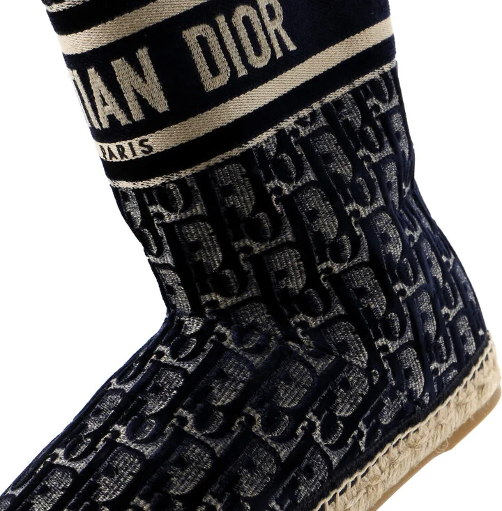 Christian Dior Women's Granville Espadrille Boots Velvet Oblique - Image 5