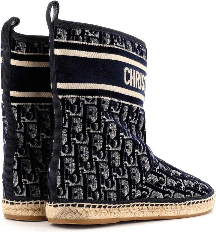 Christian Dior Women's Granville Espadrille Boots Velvet Oblique - Image 3
