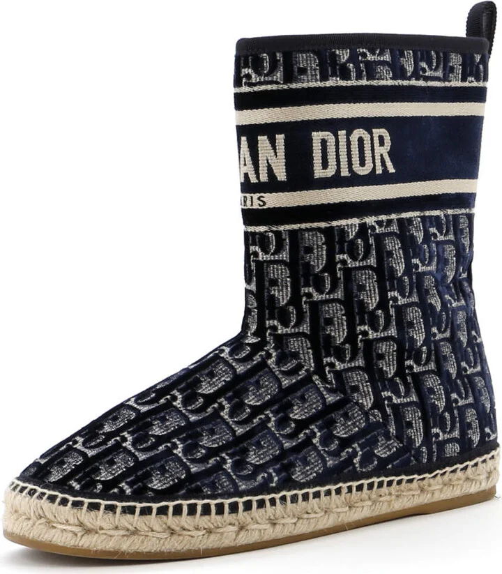 Christian Dior Women's Granville Espadrille Boots Velvet Oblique