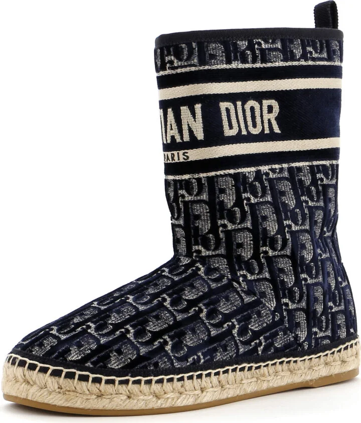 Christian Dior Women's Granville Espadrille Boots Velvet Oblique