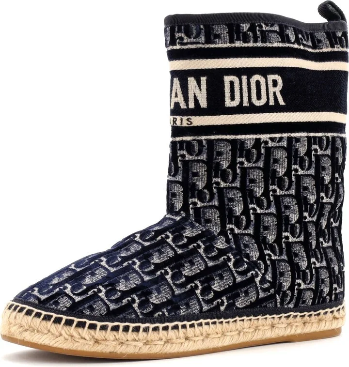 Christian Dior Women's Granville Espadrille Boots Velvet Oblique