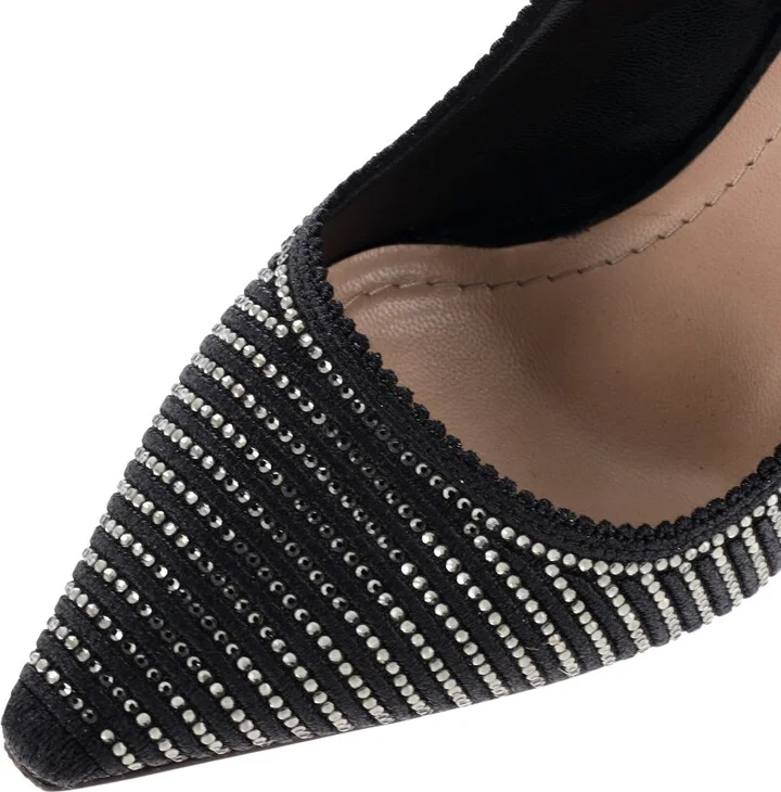 Christian Dior Women's J'Adior Slingback Pumps Crystal Embellished Fabric 100 - Image 5