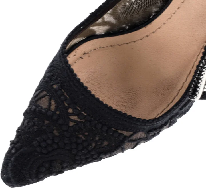 Christian Dior Women's J'Adior Slingback Pumps Embroidered Fabric 100 - Image 5