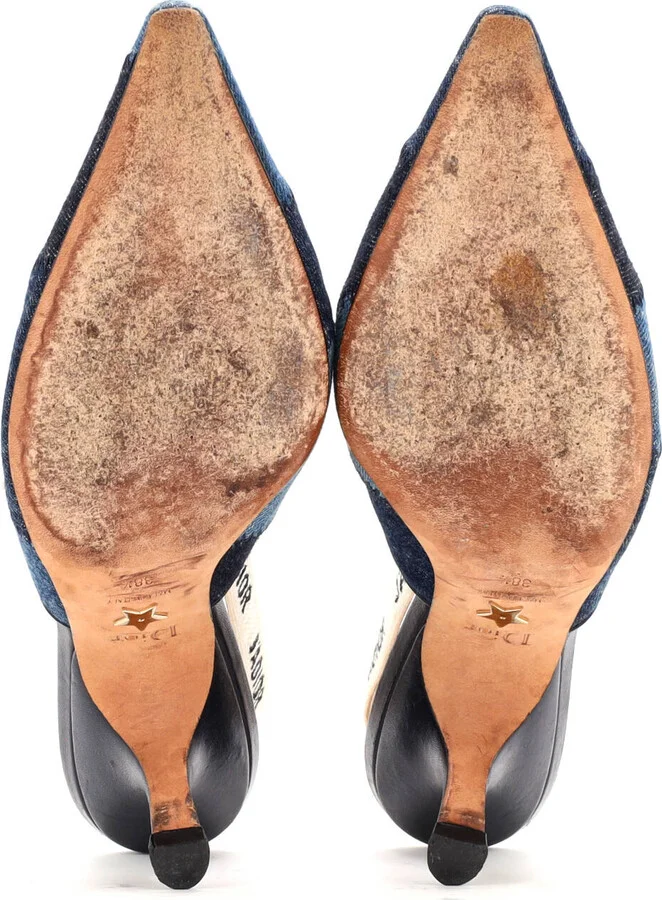 Christian Dior Women's J'Adior Slingback Pumps Patchwork Denim 65 - Image 4