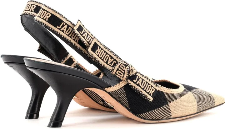 Christian Dior Women's J'Adior Slingback Pumps Printed Fabric 65 - Image 3
