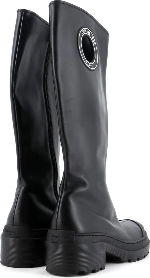 Christian Dior Women's Symbol Knee High Boots Leather - Image 3