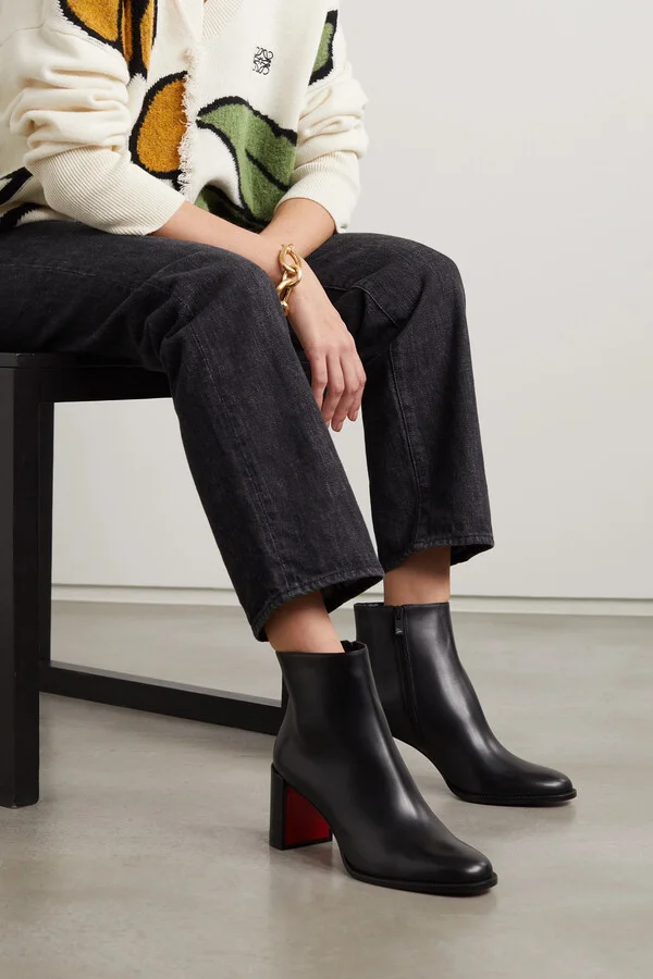 Christian Louboutin - Adoxa 70 Leather Ankle Boots - Black - Image 2