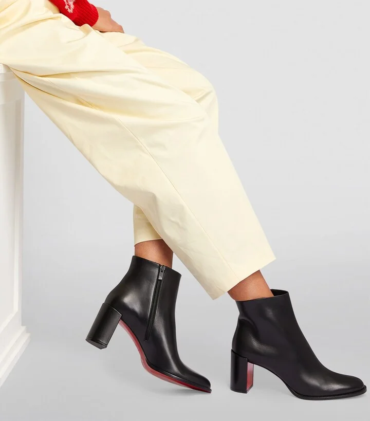Christian Louboutin Adoxa Leather Ankle Boots 70 - Image 3