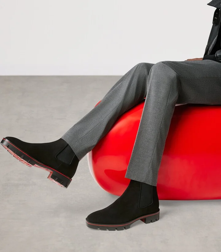 Christian Louboutin Alpinosol Veau Velour Chelsea Boots - Image 2