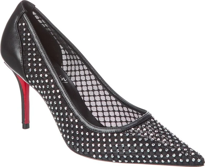 Christian Louboutin Apostropha 80 Mesh & Leather Pump