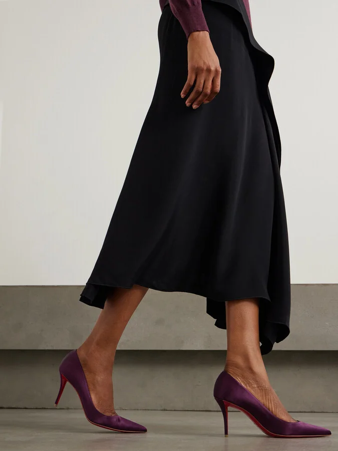 Christian Louboutin - Apostropha 80 Satin Pumps - Purple - Image 2