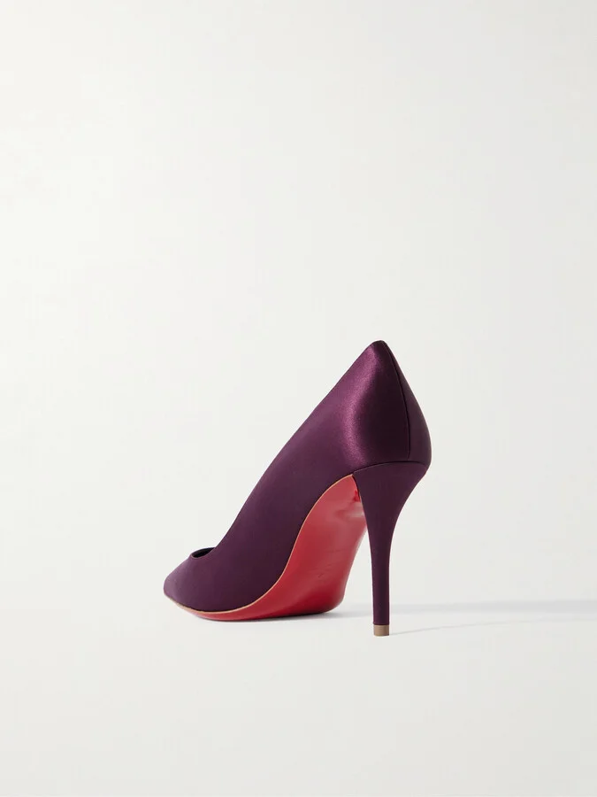 Christian Louboutin - Apostropha 80 Satin Pumps - Purple - Image 3