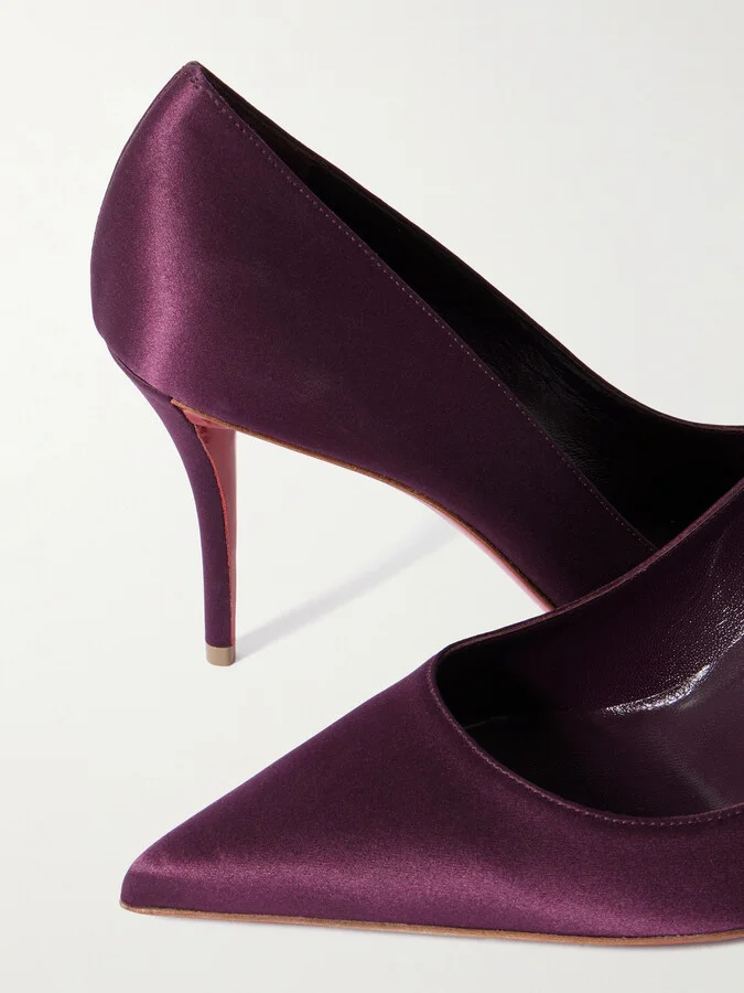 Christian Louboutin - Apostropha 80 Satin Pumps - Purple - Image 4