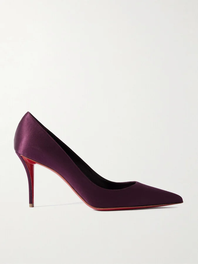 Christian Louboutin - Apostropha 80 Satin Pumps - Purple