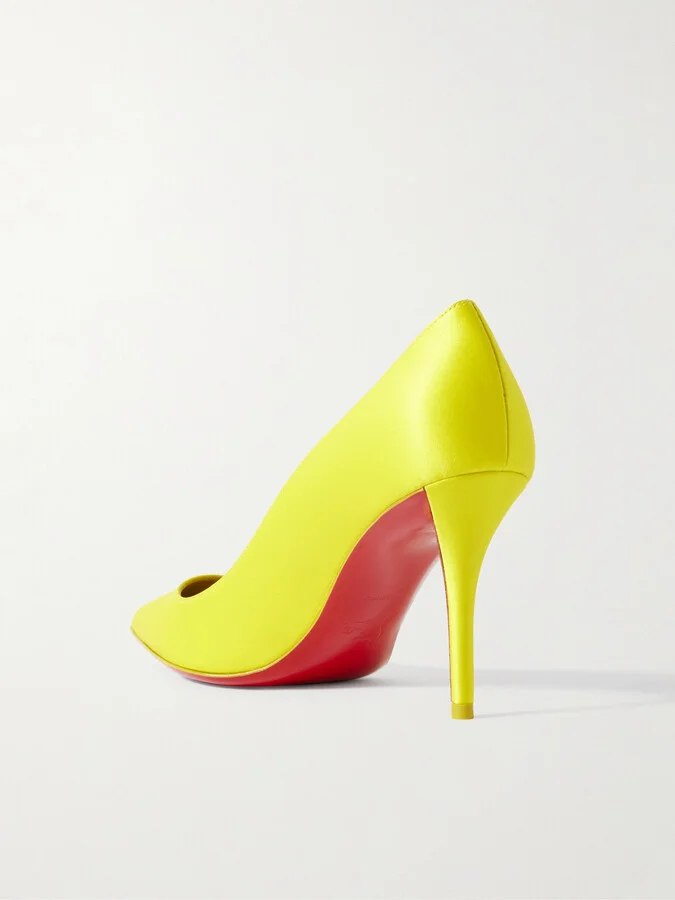 Christian Louboutin - Apostropha 80 Satin Pumps - Yellow - Image 3