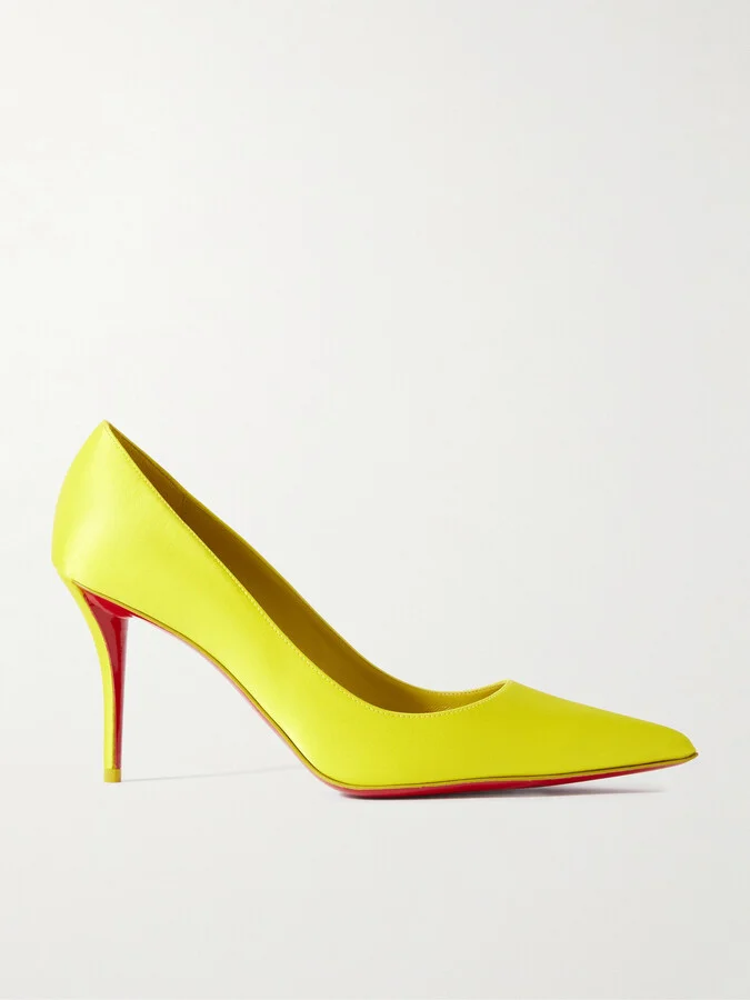 Christian Louboutin - Apostropha 80 Satin Pumps - Yellow