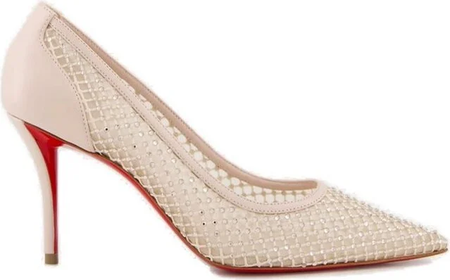 Christian Louboutin Apostropha Mesh Pointed Toe Pumps