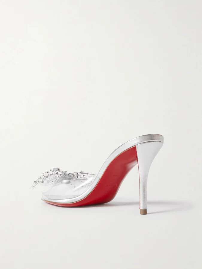 Christian Louboutin - Aqua Strass 80 Crystal-embellished Pvc Sandals - Silver - Image 3