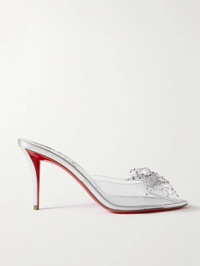 Christian Louboutin - Aqua Strass 80 Crystal-embellished Pvc Sandals - Silver