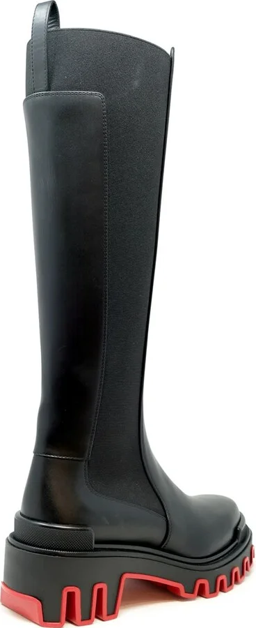 Christian Louboutin Black Calf Leather Marchacroche Dune Botta Boots - Image 3