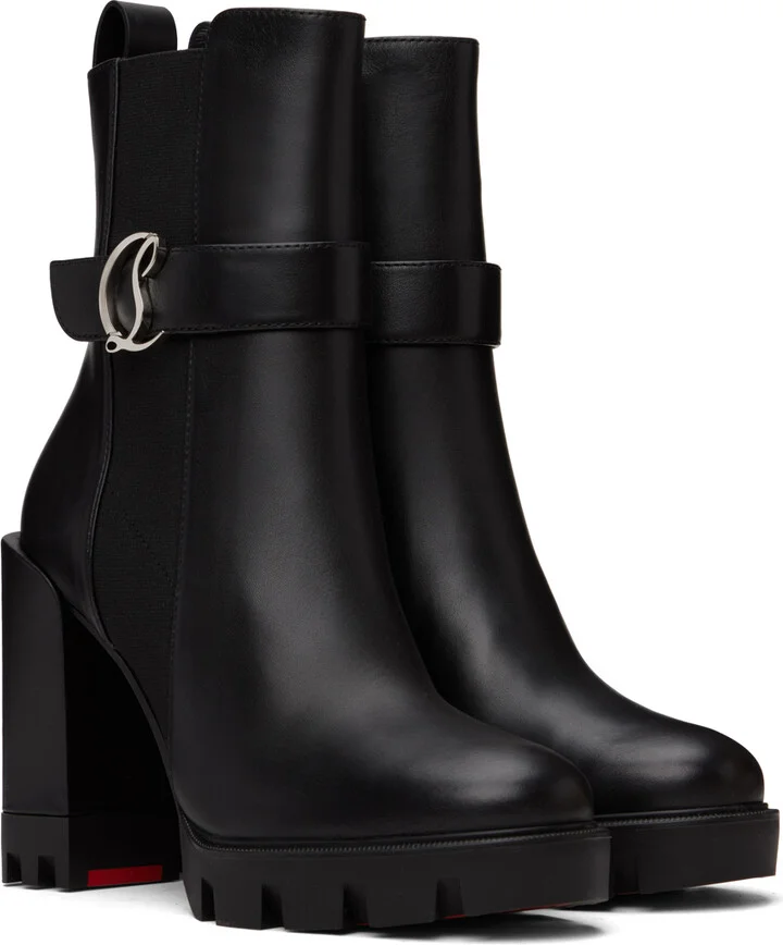 Christian Louboutin Black CL Lug Chelsea Boots - Image 4