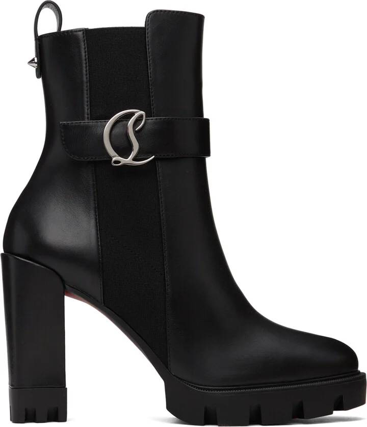 Christian Louboutin Black CL Lug Chelsea Boots