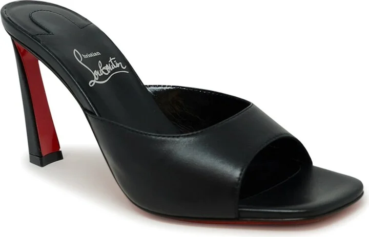 Christian Louboutin Black Leather Condora Mule 85 Sandals - Image 2