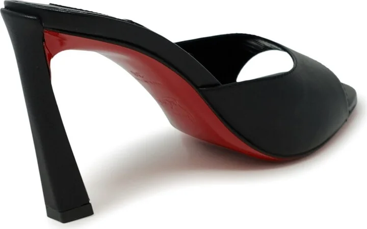 Christian Louboutin Black Leather Condora Mule 85 Sandals - Image 3