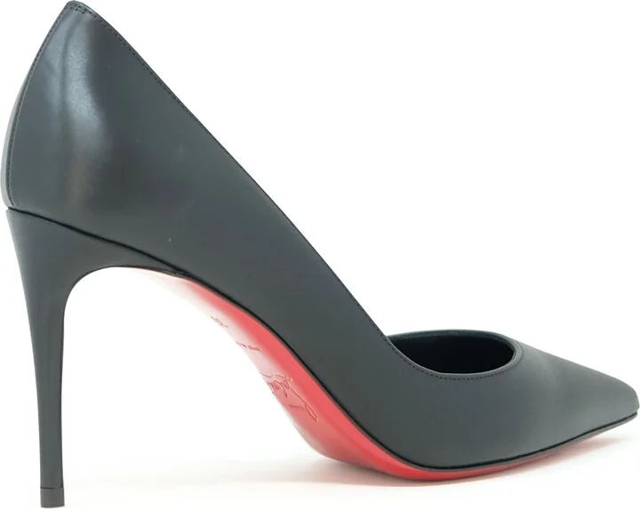 Christian Louboutin Black Leather Iriza 85 Pumps - Image 3